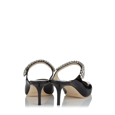 Jimmy Choo Bing 65 Embellished Patent Leather Mules In Black