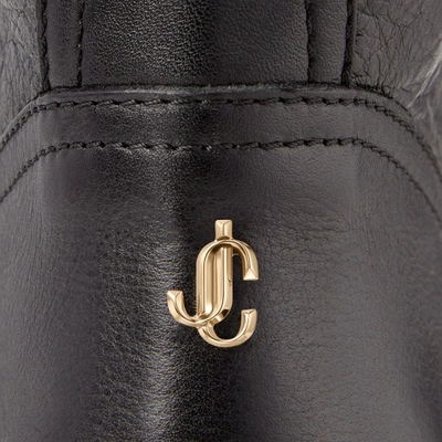 Jimmy Choo Black Leather Biker Boots In Black