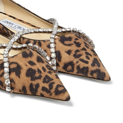 Shop Jimmy Choo Genevi Flat In Natural Mix/crystal