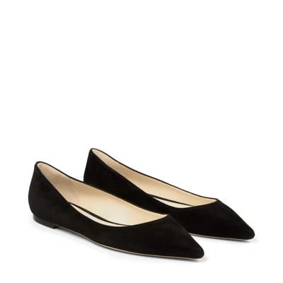 ROMY FLAT Black Suede Pointy Toe Flats