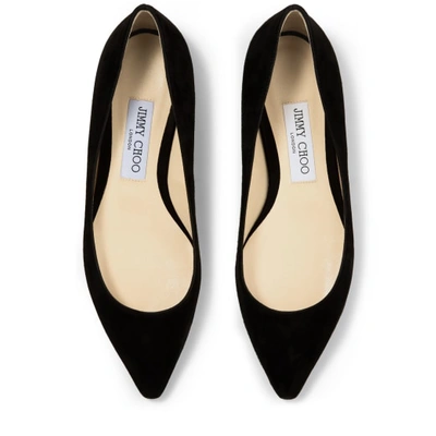 ROMY FLAT Black Suede Pointy Toe Flats