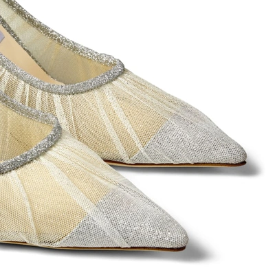 Jimmy Choo Love 85 Metallic Glitter Pumps In Ivory/silver