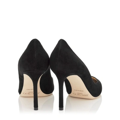 Jimmy Choo Romy 85 Spitze Pumps Aus Schwarzem Leder Mit Eidechsen-print In Black