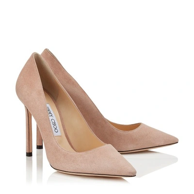 ROMY 100 Ballet Pink Suede Pointy Toe Pumps