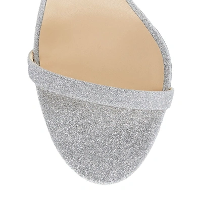 MINNY 85 Silver Fine Glitter Leather Sandals