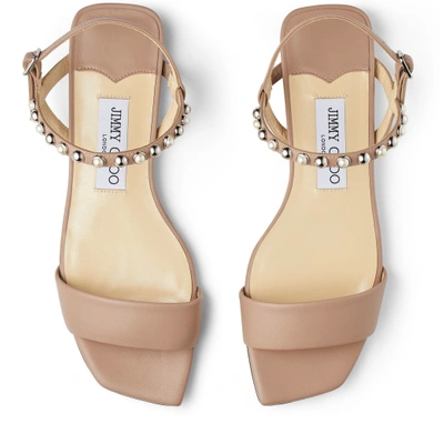 Shop Jimmy Choo Aadra Flat In Ballet Pink/silver/white