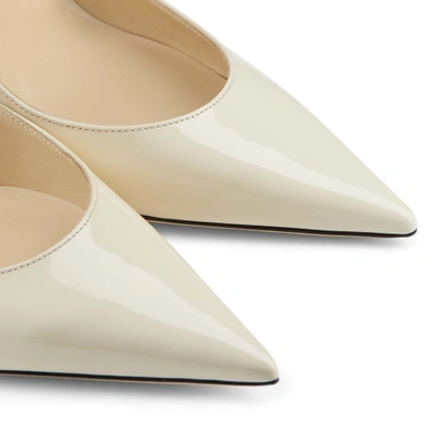 Jimmy Choo Bing 100 Crystal-embellished Patent-leather Mules In Linen