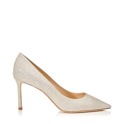 ROMY 85 Platinum Ice Dusty Glitter Pointy Toe Pumps