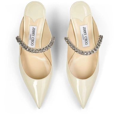 Jimmy Choo Bing 65 Crystal-embellished Mules In Cream Leather In White