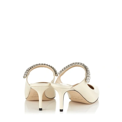 Jimmy Choo Bing 65 Crystal-embellished Mules In Cream Leather In White