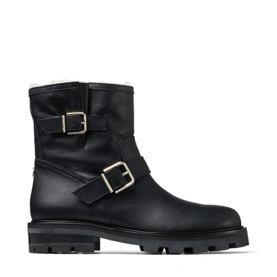 Shop Jimmy Choo Youth Ii Shearling In Black