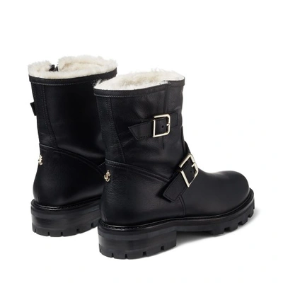 Shop Jimmy Choo Youth Ii Shearling In Black