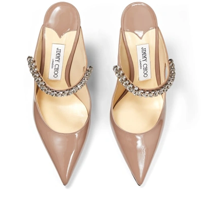 Jimmy Choo Womens Ballet Pink Bing 100 Crystal-embellished Patent-leather Heeled Mules In Ballet Pink
