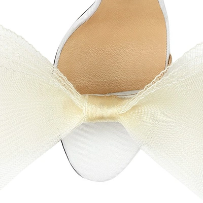 Jimmy Choo Aveline 100 Bow-embellished Grosgrain Sandals In Latte/latte