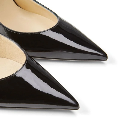 Jimmy Choo Bing 100 Crystal-embellished Patent-leather Mules In Black