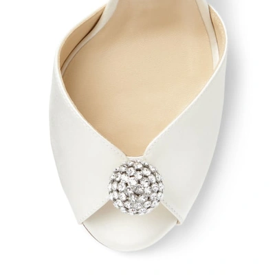 Jimmy Choo White Sacora 85 Glitter Leather Sandals In Neutral