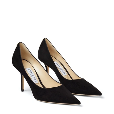 Jimmy Choo Logo Pointed High Heels In Black