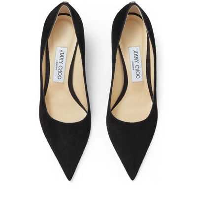 Jimmy Choo Logo Pointed High Heels In Black