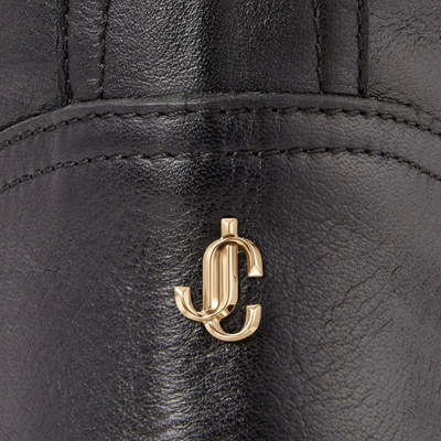 Jimmy Choo Black Leather Biker Boots In Black