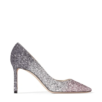 Shop Jimmy Choo Romy 85 In Ballet Pink/silver/anthracite