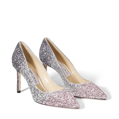 Shop Jimmy Choo Romy 85 In Ballet Pink/silver/anthracite