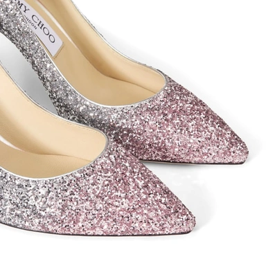 Shop Jimmy Choo Romy 85 In Ballet Pink/silver/anthracite