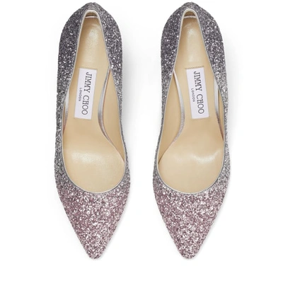 Shop Jimmy Choo Romy 85 In Ballet Pink/silver/anthracite