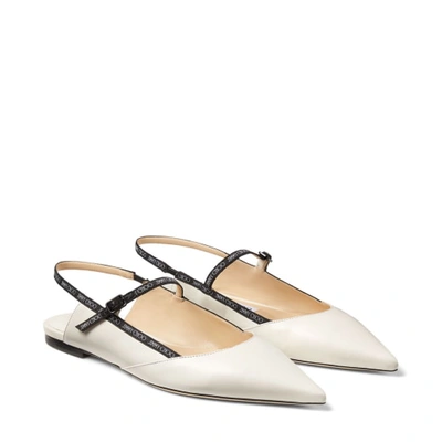 Shop Jimmy Choo Ree Flat In Neutral