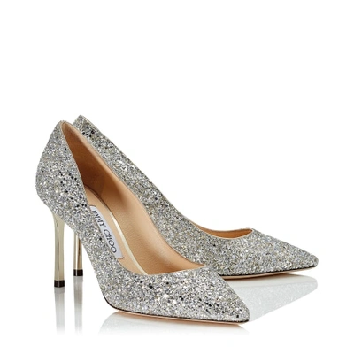 Jimmy Choo Logo Thin-soled Shallow-mouth High-heeled Shoes In Silver