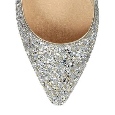 Jimmy Choo Logo Thin-soled Shallow-mouth High-heeled Shoes In Silver