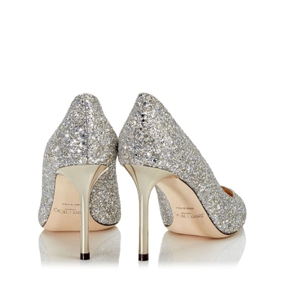 Jimmy Choo Logo Thin-soled Shallow-mouth High-heeled Shoes In Silver