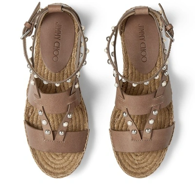 Shop Jimmy Choo Denise Flat In Cognac/white