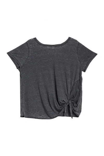 Shop Caslon ®  Burnout Tie Front T-shirt In Black