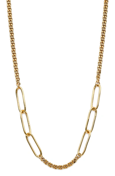 Shop Ajoa Lynx Mixed Link Chain Necklace In Gold