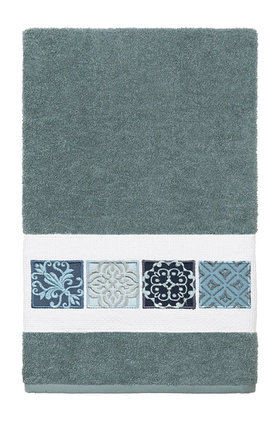 Linum Home Vivian 3-piece Embellished Towel In Teal