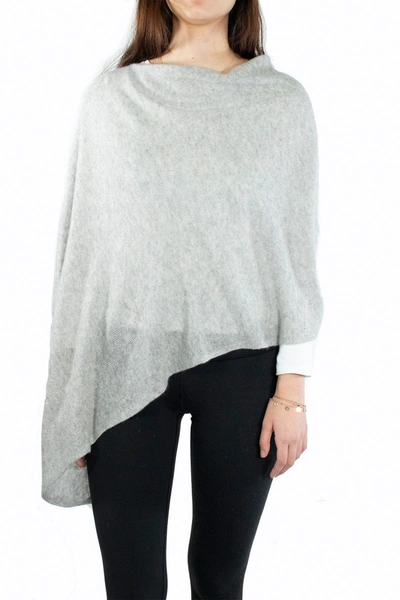 Shop Portolano Cowl Neck Knit Poncho In Lt Ht Grey