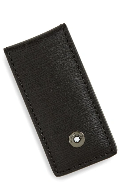 Shop Montblanc Westside Leather Money Clip In Black