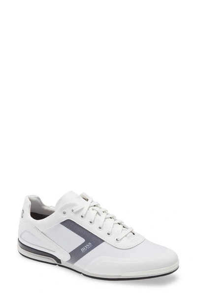 Shop Hugo Boss Saturn Low Top Sneaker In White/ Grey