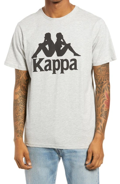 Shop Kappa Authentic Estessi Logo T-shirt In Grey Medium Melange/ Black