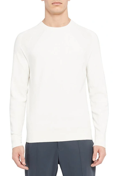 Shop Theory Latham Raglan Crewneck Sweater In White
