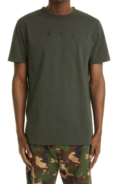 Shop Off-white Bolt Arrow Slim Graphic Tee In Rosin Green
