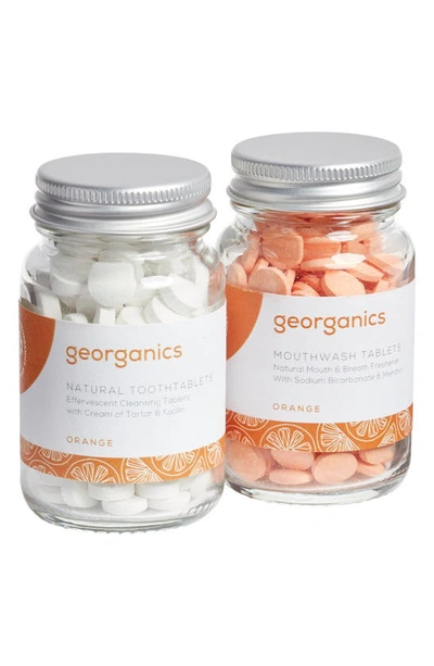 Shop Georganics Toothpaste & Mouthwash Tablets Bundle In Orange