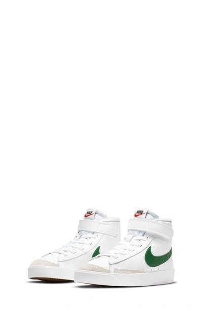 Shop Nike Kids' Blazer Mid '77 High Top Sneaker In White/green/black/green
