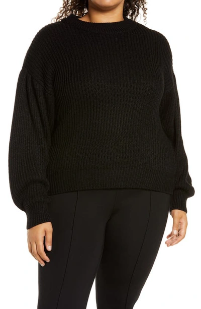 Shop Vero Moda Balloon Sleeve Sweater In Black