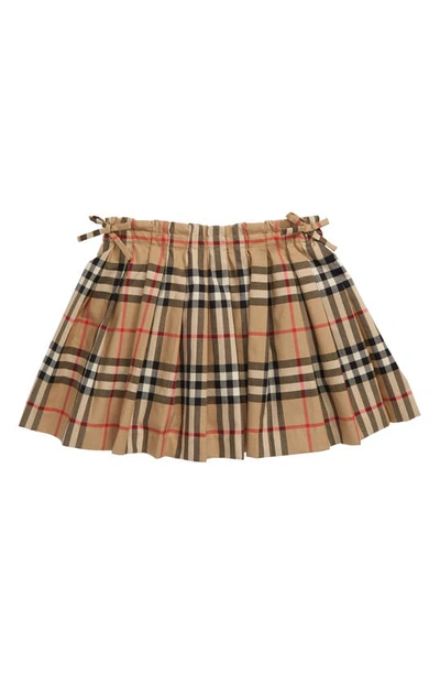 Shop Burberry Pearly Check Skirt In Archive Beige Ip Chk