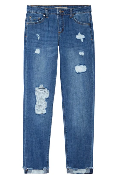 Shop Tractr Kids' Ripped Skinny Jeans In Indigo