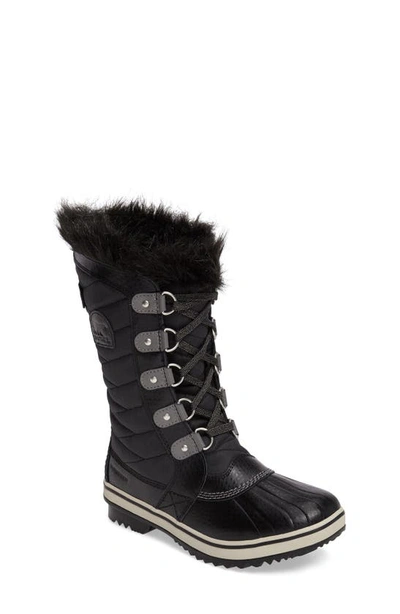 Shop Sorel Tofino Ii Faux Fur Lined Waterproof Boot In Black/ Quarry Grey