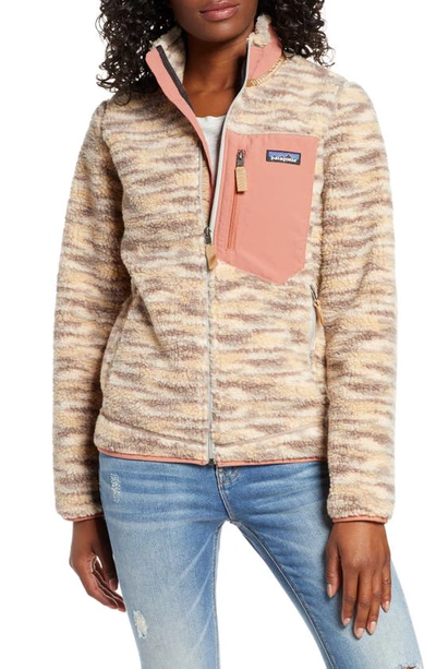 Shop Patagonia Classic Retro-x Fleece Jacket In Sdot Space Dye Oatmeal