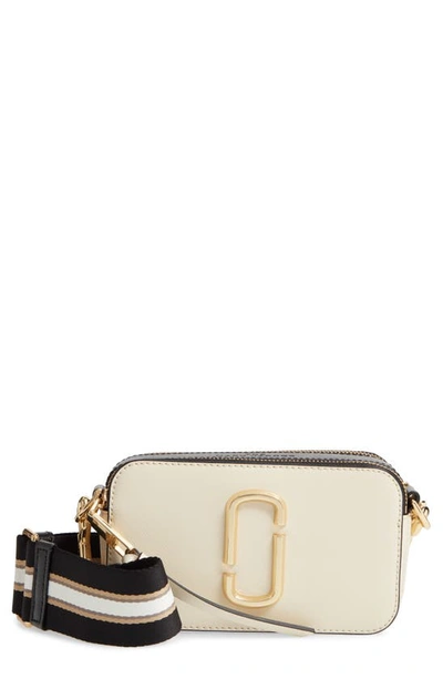 Snapshot Zebra Strap Colour Block Leather Camera Bag In Dove Multi/gold