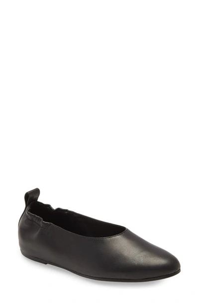 Shop Eileen Fisher Naomi Flat In Black Leather